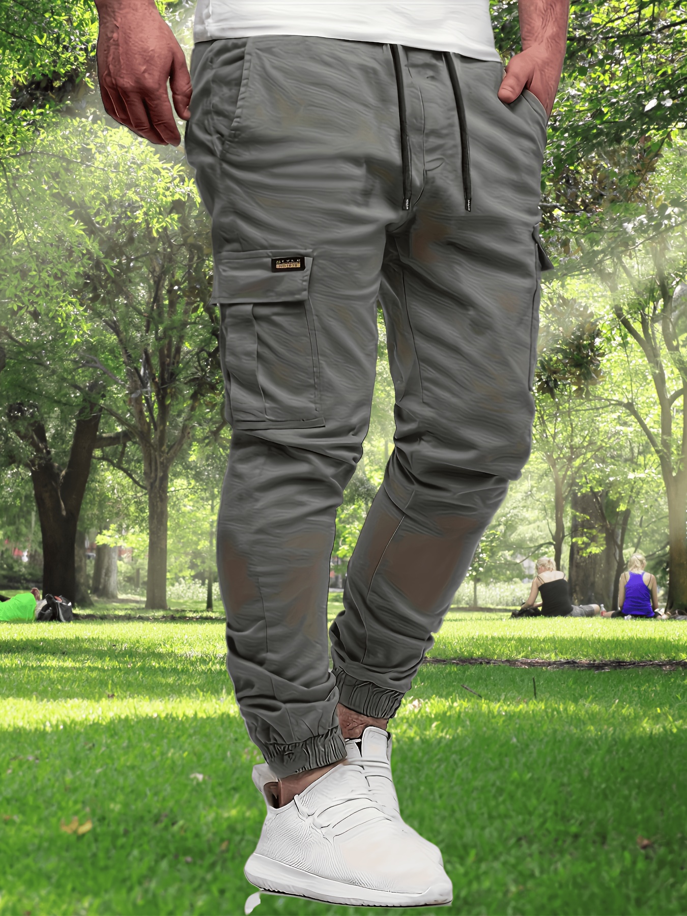 Pantalones Trekking Hombre Decathlon Pantalones Cargo Para Hombre Con Puños Elásticos, Cintura Con Cordón Y Múltiples Bolsillos Utilitarios, Caqui, X- Small Pantalon Deporte Hombre