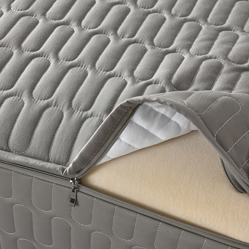 TEMU In , This Simple And Stylish Six-sided Full-coverage Thickened Fitted Sheet Is Ideal For Mattress Renovation And Protection. It Features A