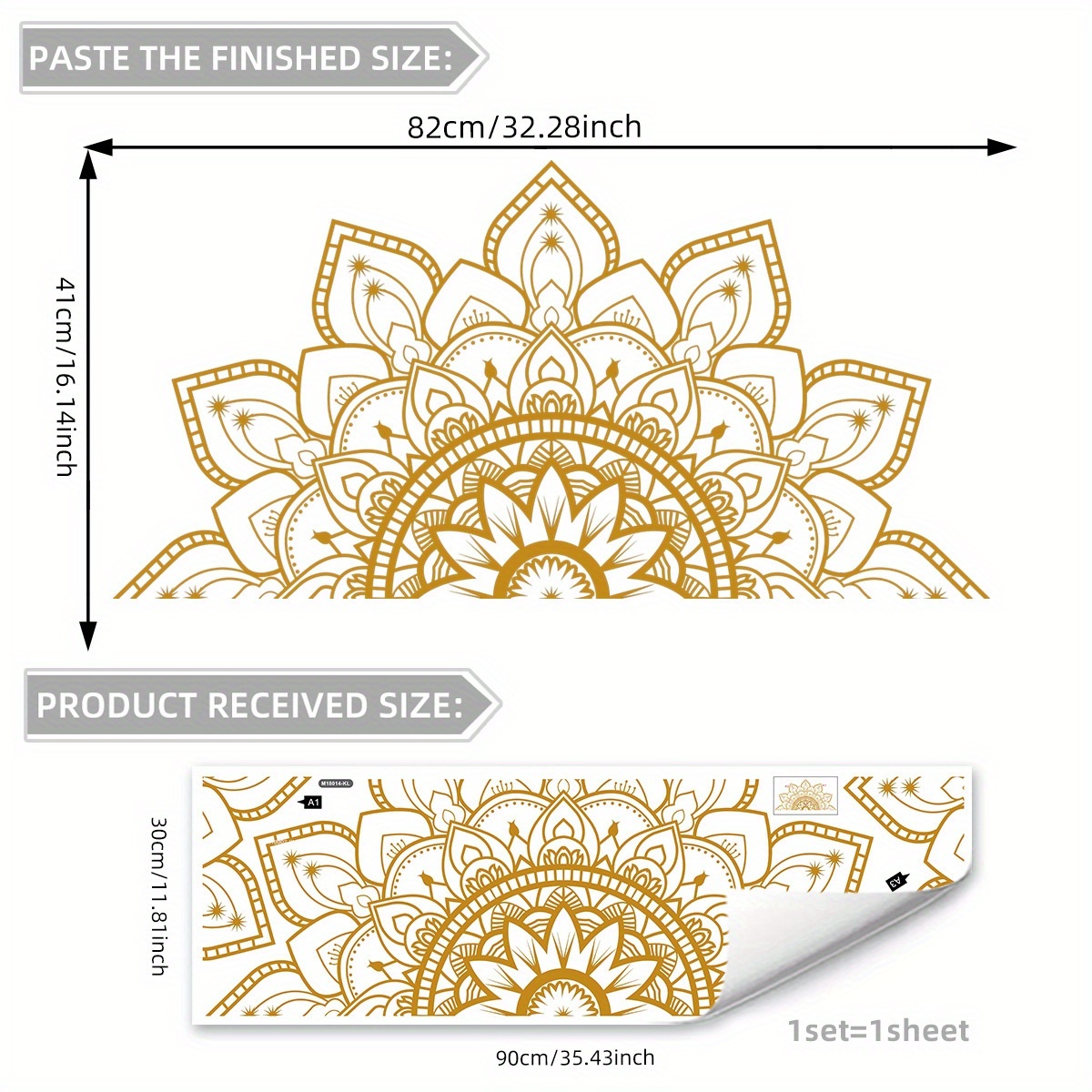 Image of A Creative Bohemian-style Floral Wall Sticker For Beautifying Bedrooms, Living Rooms, , And Entryway Background Walls. Self-adhesive Decorative Sticker M18014-kl