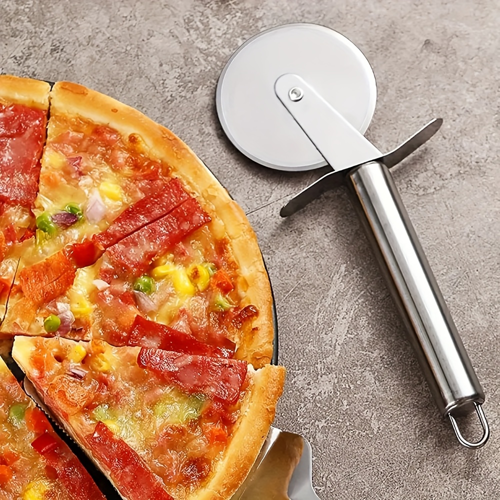 1pc Stainless Steel Single-Wheel Pizza Cutter for Home Kitchen Baking, Pizza, Pancakes, and Cakes