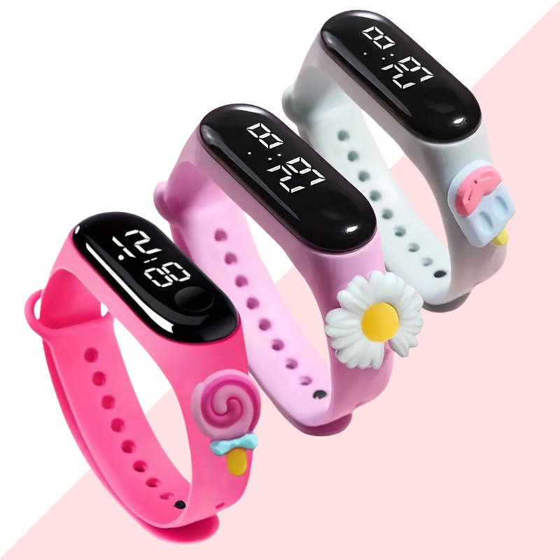 3pcs LED White Light Watch & Lollipop Doll Bracelet Set