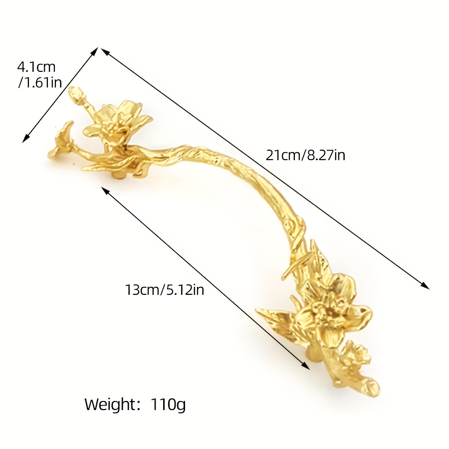TEMU 1pc Branch Tray Handle, Metallic Texture Handle, Vintage Distressed Craft, Living Room Ornament Decorative Plate, Exquisite Handle, Traditional