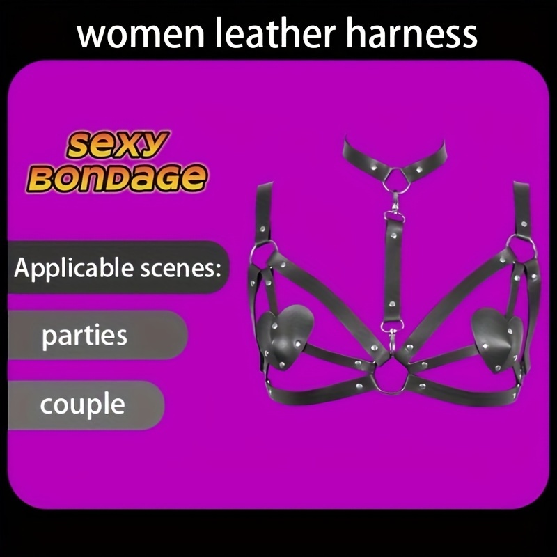 Chain Tassel Bra Harness Women Gothic Hollow Pu Leather Body - Temu