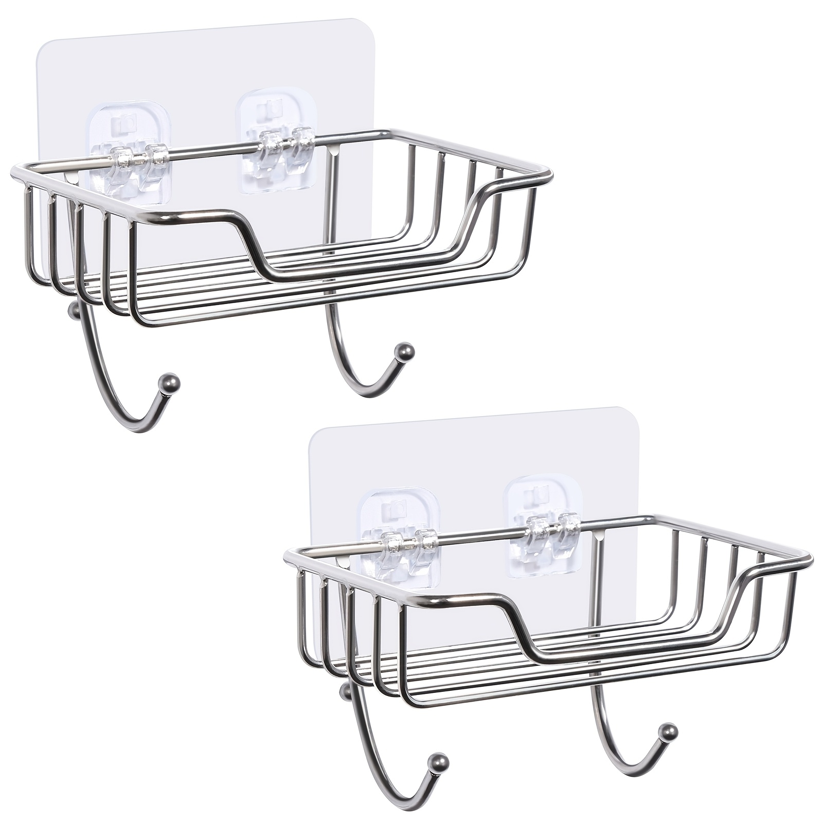 TEMU Uten Soap Dish Holder, Rustproof Stainless Steel, No Drilling, Wall Mounted Soap Holder Soap Tray Bar Soap Sponge Holder For