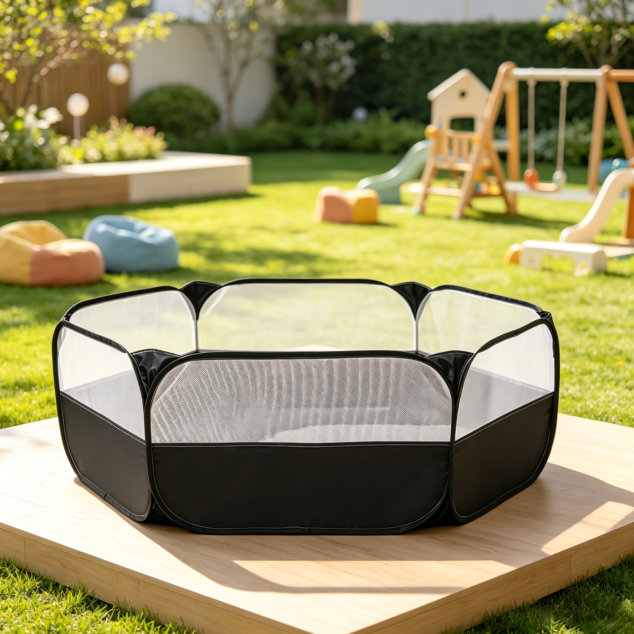 Image of Mom Can Doing Housework, And Slack Off. Can Play By For An Afternoon! The Fence Safe And Stable, Folds For Storage And Space, And Can Turn Into A Ball Pit Paradise At .