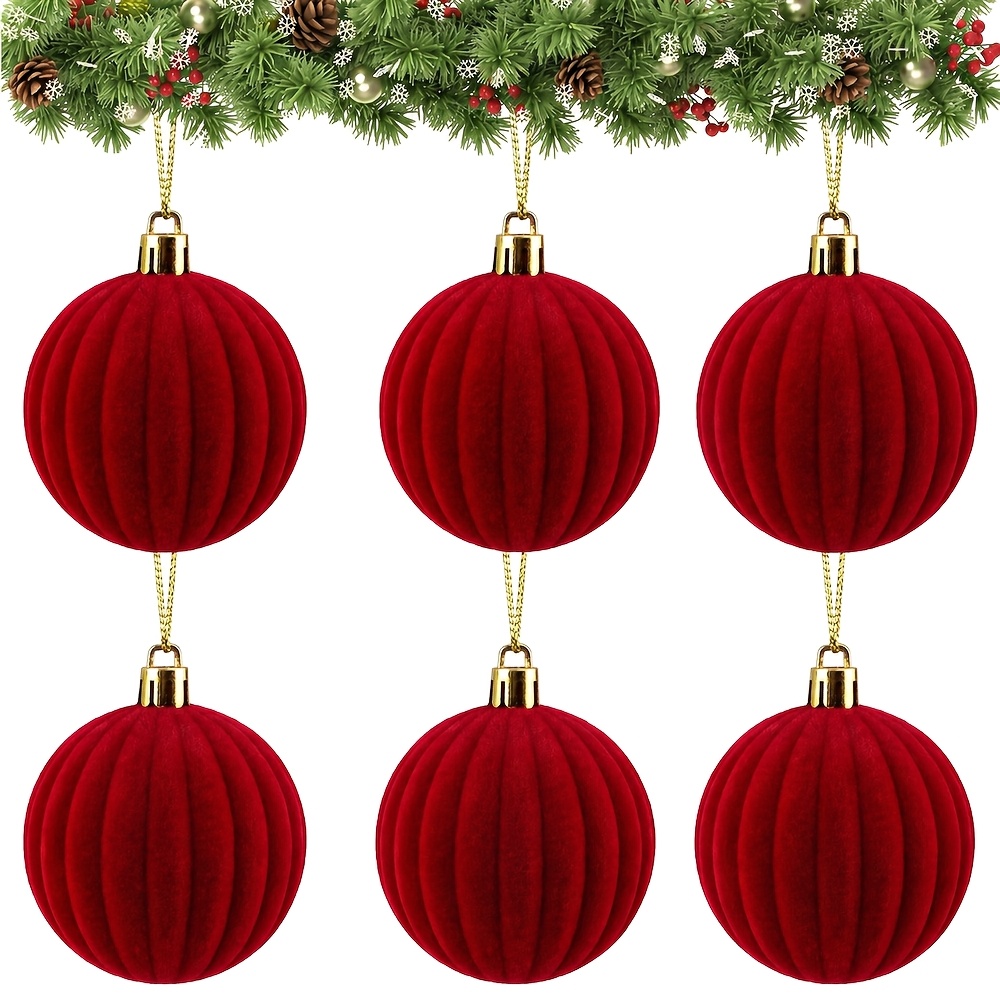 TEMU 6 pezzi di decorative natalizie irregolari in , ornamenti natalizi da 1,97 pollici per decorare di Natale, sfera foderata in per decorazioni da