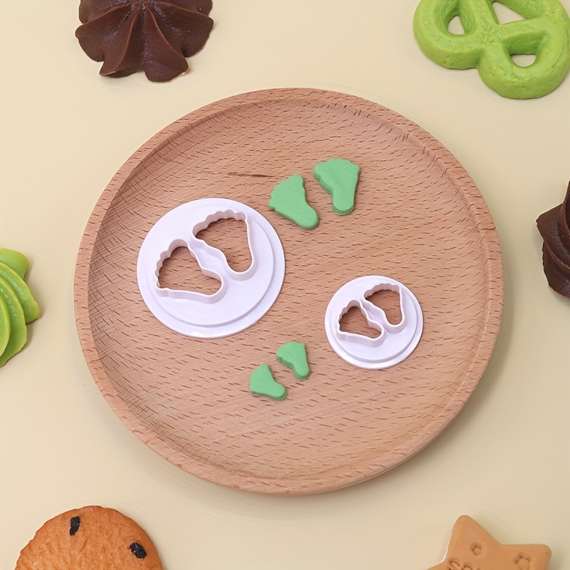 TEMU Plastic Baby Footprint Stamps - Festive Holiday Designs For Christmas, Halloween, Easter, Hanukkah, Thanksgiving, Festive Baking Accessory |