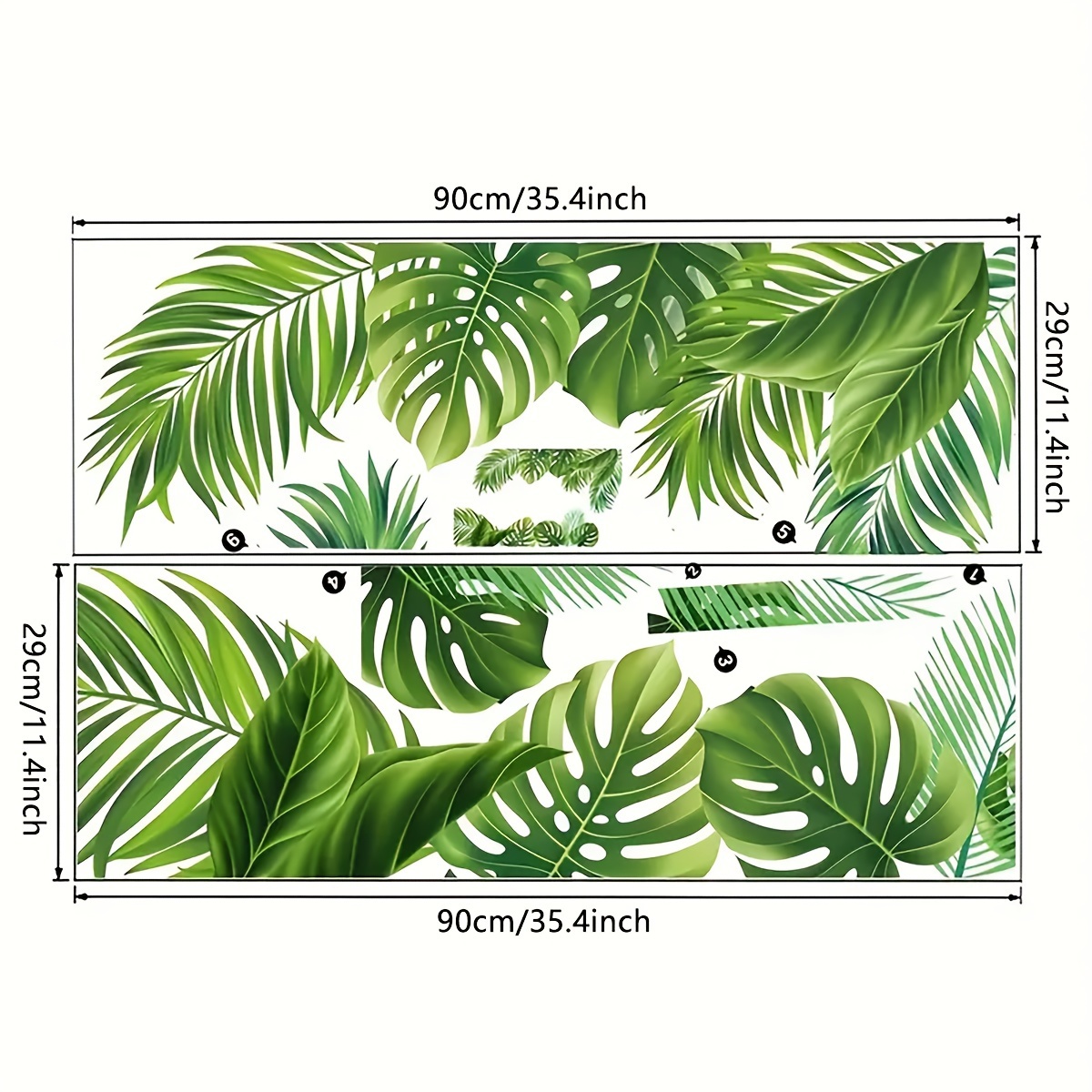 Image of 2pcs Leaf Vinyl Wall Decals, Self-adhesive And Removable, Contemporary Home Decor For Bedroom, Living Room, Entryway - , No Power Needed, Room Decor