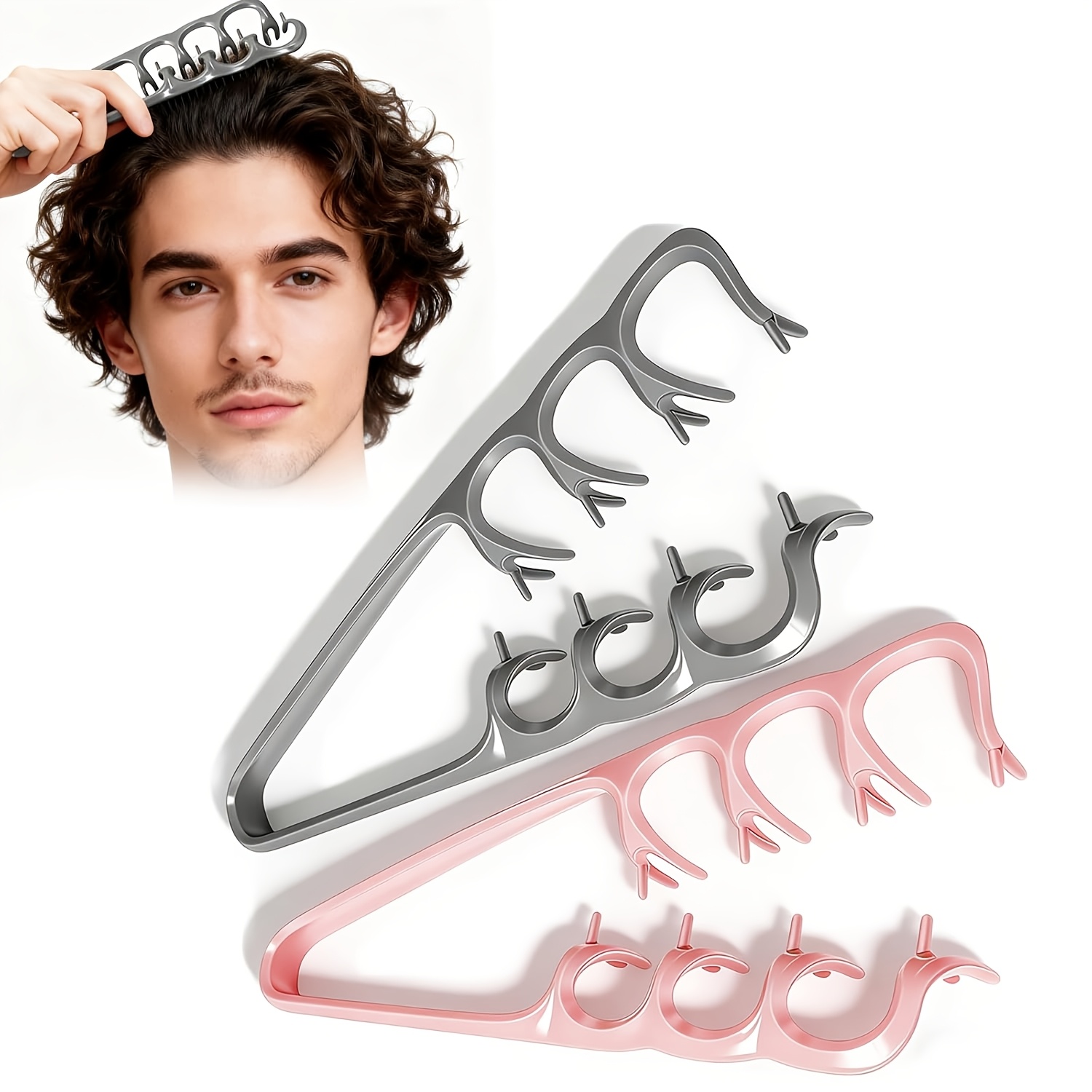 TEMU 2pcs Set Of Upgraded Textured Combs, Suitable For Men And Women, Wide-tooth Styling Comb, Instant Root Volume, Smooth Hairbrush, Suitable For