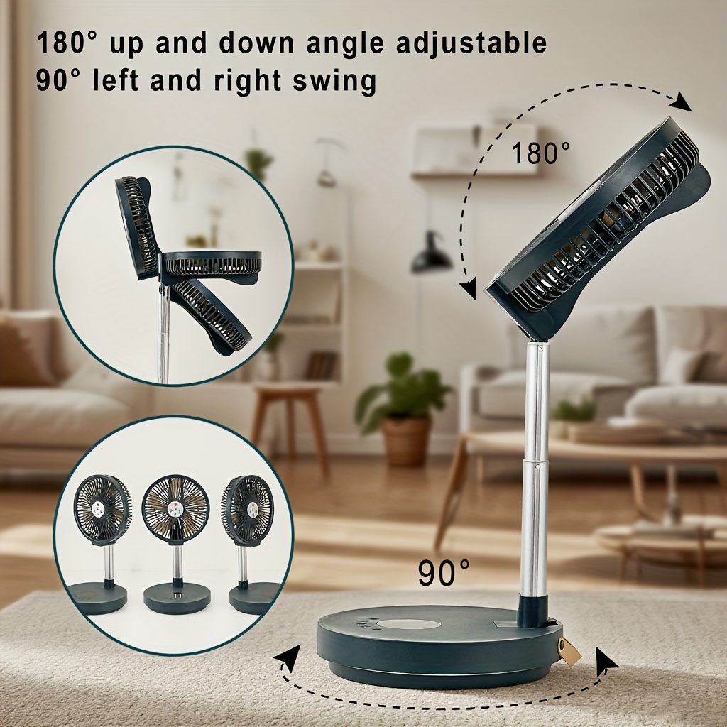 Remote Control Aluminum Alloy Folding Fan, Outdoor Home Ultra Quiet Gathering Camping Fan Left And Right Shaking Large Wind Fan USB Table And Floor Dual-Use Fan