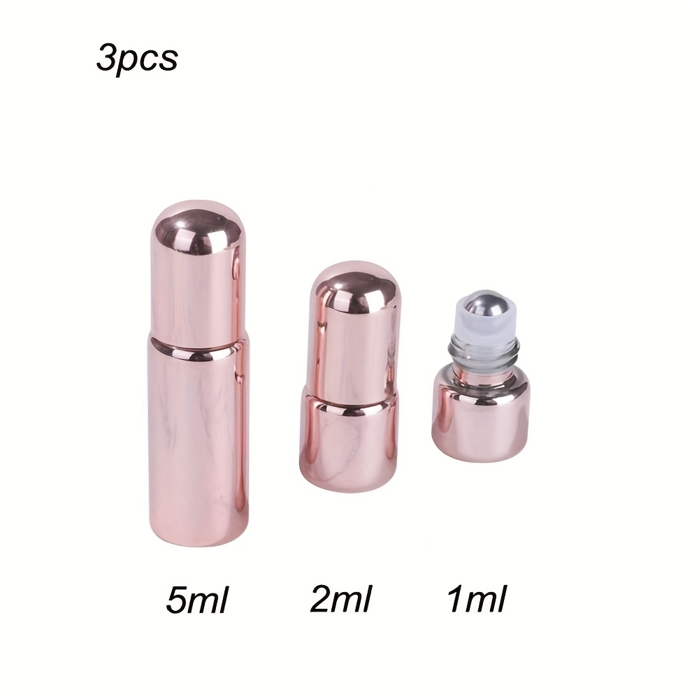 Stainless Steel & Glass Perfume Bottles, 1ml/2ml/3ml/5ml - Portable Liquid Cosmetic Sample Containers For Travel, Hotel Use, Ideal Christmas Gift, Best For Christmas