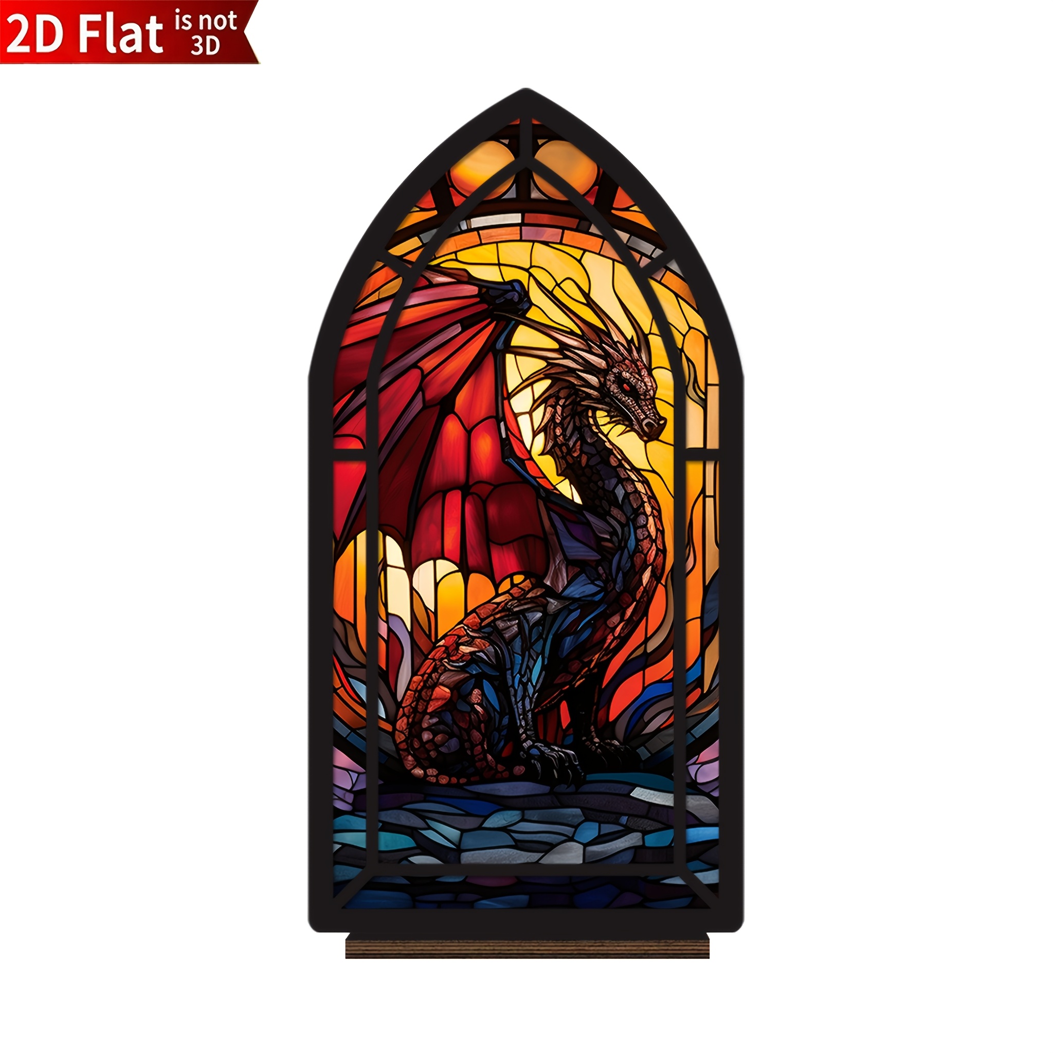 Image of 2d Flat - 1pc [collectible Figurines] 2d Flat Fantasy Nook Statue, Gothic Sign, Warm And Shiny Book Nook Gift, Perfect For Book Lovers, Gift For Readers, Bookshelf Decor