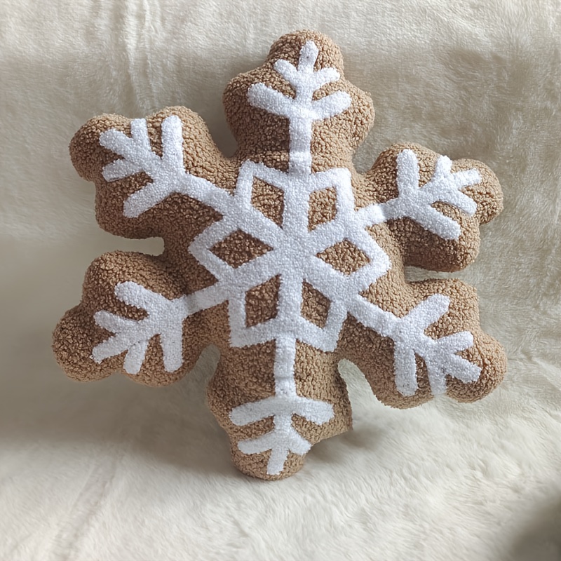 Cozy Snowflake Throw Pillow For Christmas And Easter, 3d Snowflake-shaped Cushion For Sofa And Office, Plush Pillow Gifts For Mother's Day And Easter, Home Decor For Sofa And Bedroom