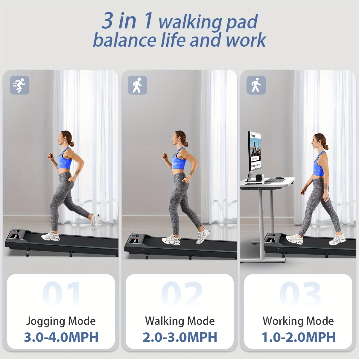 10% Incline Walking Pad - 120KG Capacity Under Desk Treadmills, Lightweight Smart Treadmill With Widen Belt, Portable Treadmills Work With KINOMAP For Home Office, The Best Gift, Without Battery