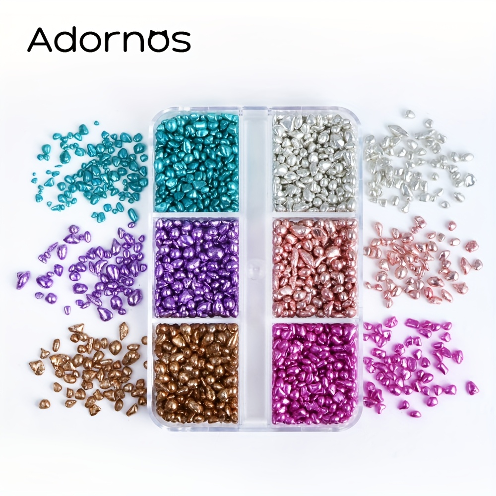 6 Grids/box Irregular Glass Epoxy Resin Molds Filling Metallic Color Round Glass Stones Pendants Keychains Crafts Making