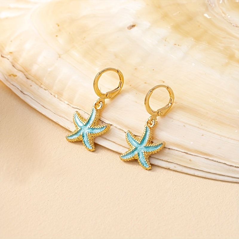 Starfish Dangle Earrings Ocean Vacation Style Holiday Jewelry