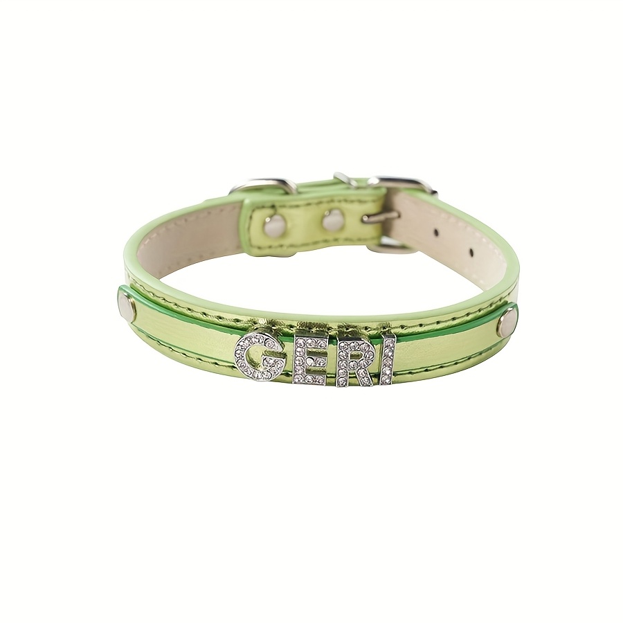 Personalized Customizable Rhinestone Collar for Pets, Name Display