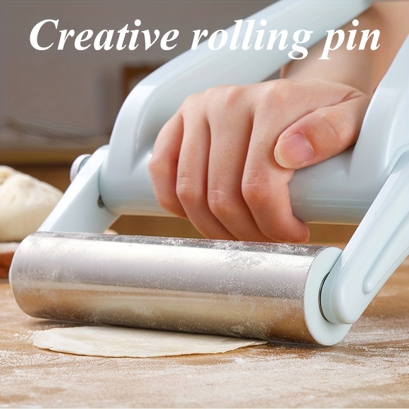 

1pc, Creative Rolling Pin, Stainless Steel And Plastic Dough Roller, Labor-saving For Pizza, Pie, Cookie, Dumplings, Noodles, And More, Kitchen Utensils, Kitchen Gadgets, Kitchen Accessories