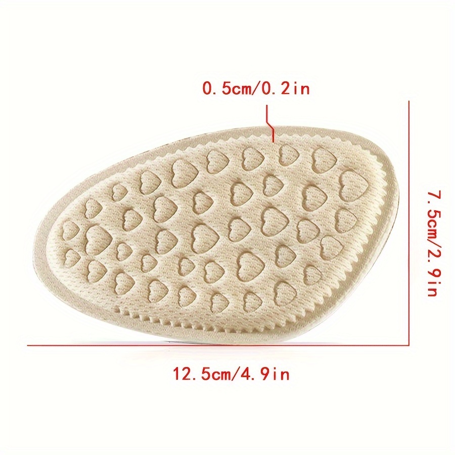 One Pair of Soft Round Head Relief Shoe Pads with Peach Heart Cushion, Anti-Slip for High Heels and Casual Shoes