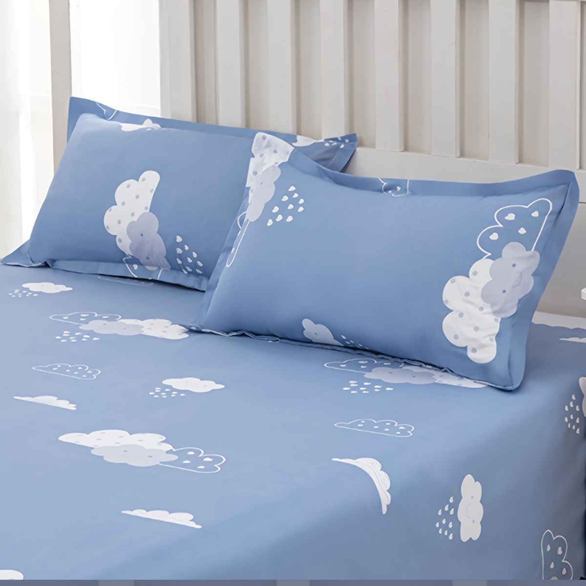 

1pc Contemporary Style Pillowcase, Ultra-soft Skin-friendly Polyester, 48cm X 74cm, Cloud Print Design, Bedding For Dorm & Home