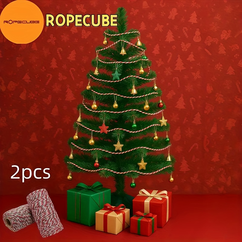 TEMU 1/2 rollos, /3937 pulgadas, trenzado de , 2 mm, cuerda navideña, envoltura de cajas de regalo para fiestas a DIY, cuerda decorativa, cordón para
