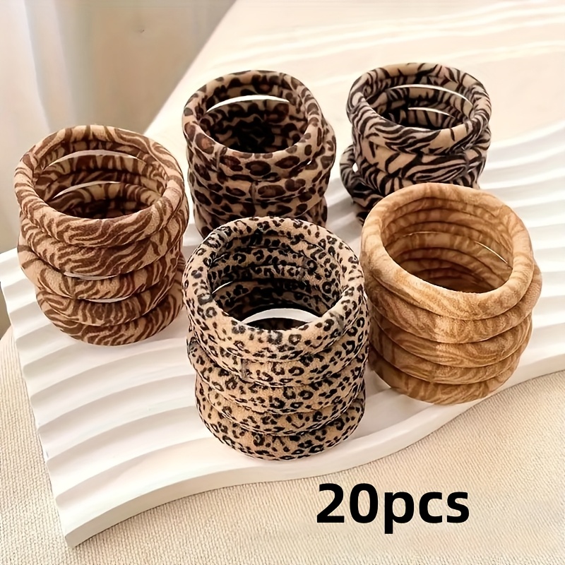 10/20pcs Leopard Print Seamless Headband - Random Leopard Pattern Shade/grain, -free Elastic Hair Band For Women, High-stretch Soft Fabric Head Wrap For Ponytails & Updos (casual/formal Events | )