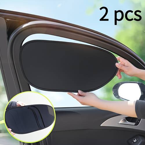 2pcs set of summer car side window sunshades static adsorption thermal reflective drivers side visors trace free installation car interior cool blocks glare without obstructing driver and passenger view