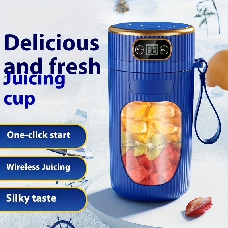 usb rechargeable portable citrus juicer cup 1300mah lithium battery powered plastic electric juice maker with   for home outdoor use 1l capacity multi function wireless blender details 4