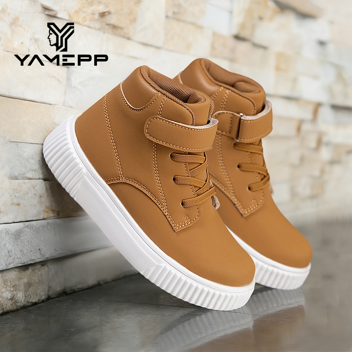 Kids' Fashionable Versatile Lightweight Durable Casual Shoes | Cute Vintage High-Top Walking Shoes with Soft Flat Sole for Sports and Daily Use | All-Season Comfortable Fabric Lining, Fastener, Perfect for Boys and Girls