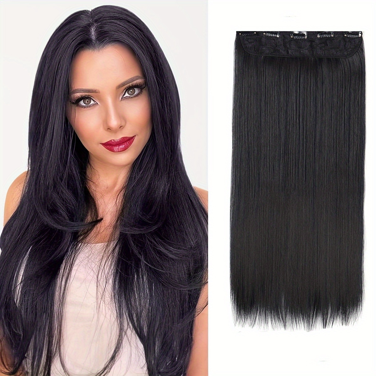 22inch synthetic hair extensions 5 clips 1pc hair extensions 
