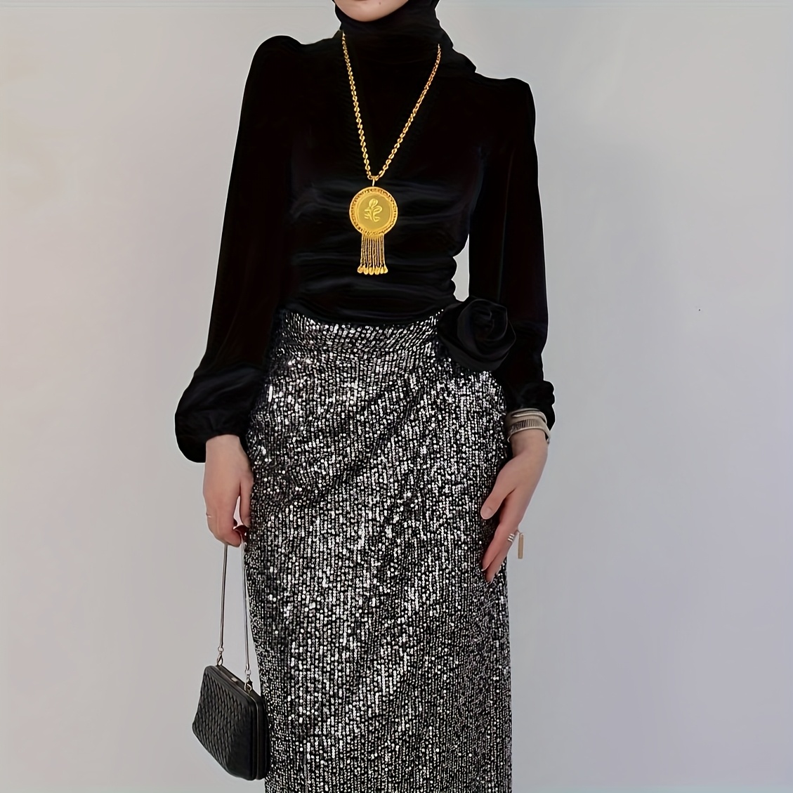 24K Plated Middle Eastern Ramadan Long Necklace for Women