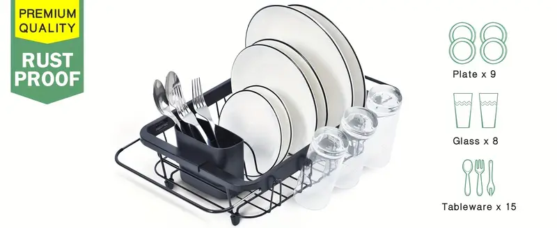 expandable dish drying rack over the sink adjustable dish rack in sink or on counter dish drainer with utensil holder for kitchen Product details 2
