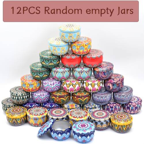 12 24 36pcs random patterns empty candle jars bohemian style candle jar set with lids featuring intricate patterns portable empty containers versatile airtight jars