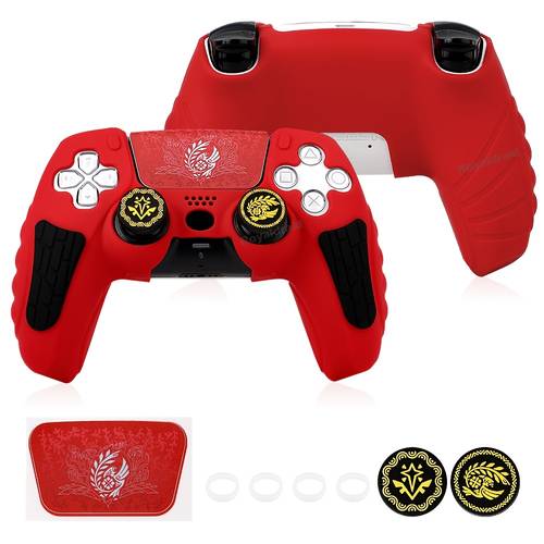 photo de l'article pour ps5 housse de poignée en silicone antidérapante étui en silicone thème wild pour ps5 console de jeu housse de protection pour et autocollants capuchons de joystick