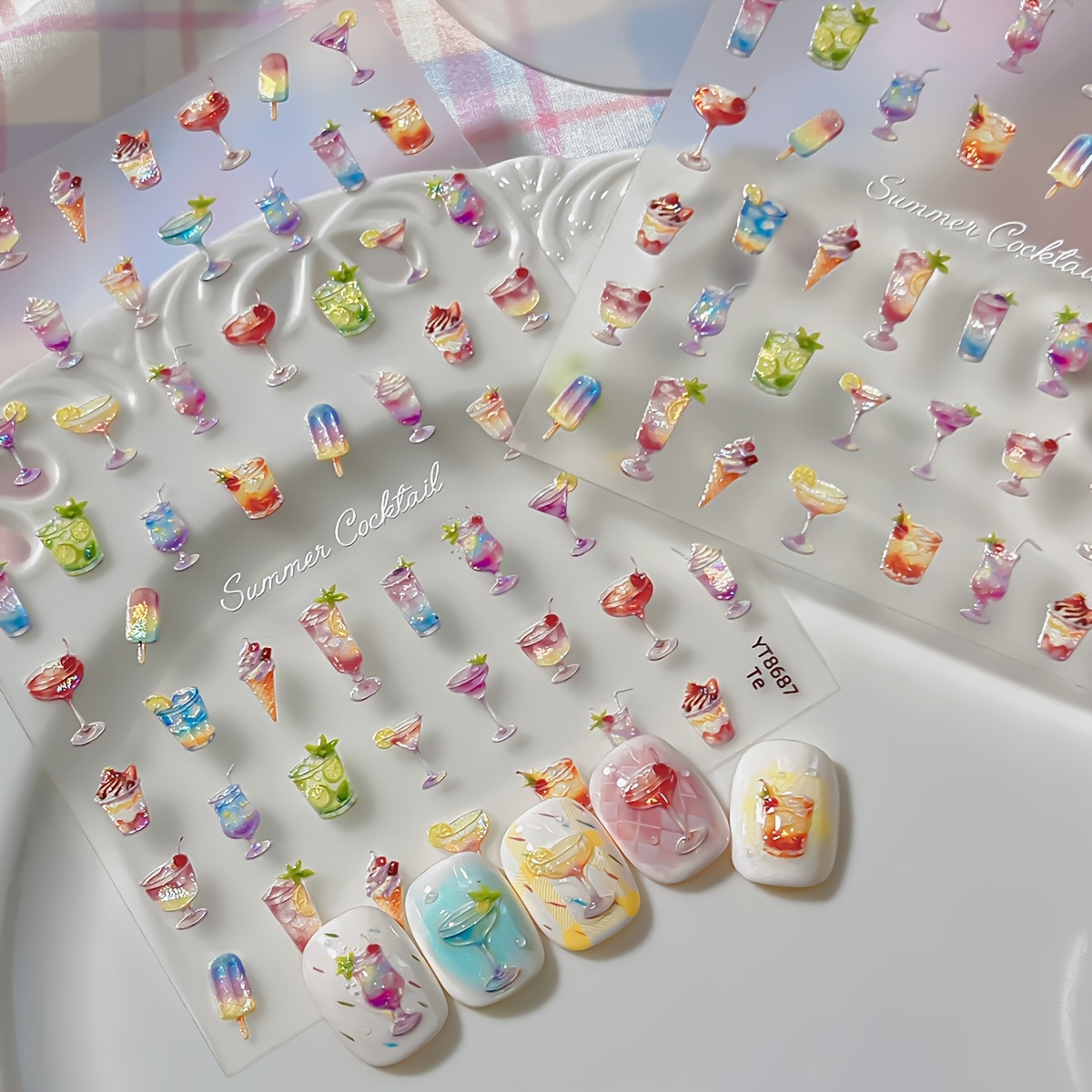nail charms and stickers sold on Temu United States