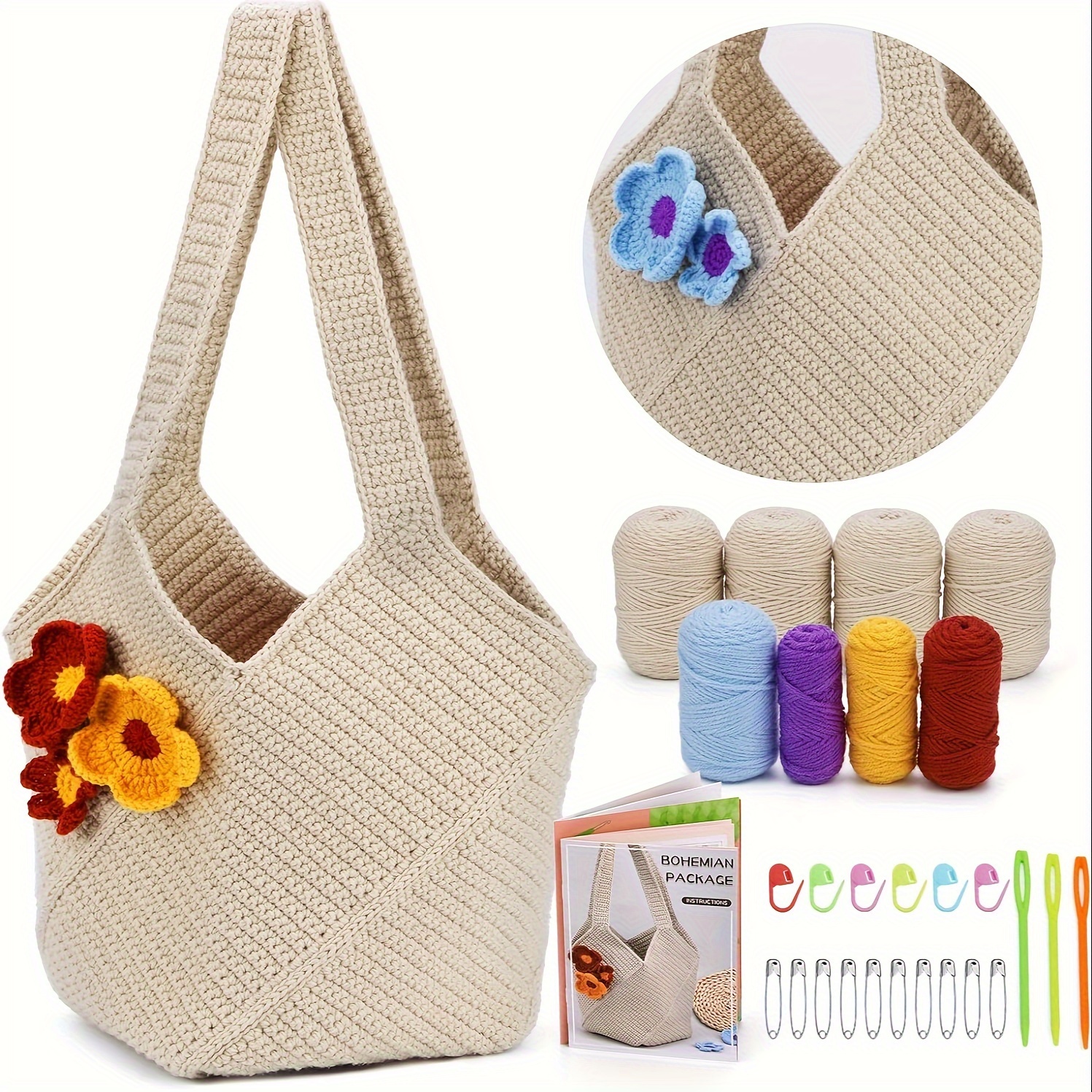 Beginner Crochet Kit With Video Tutorials - Yellow Bouquet Set For , Perfect Mother's Day Gift
