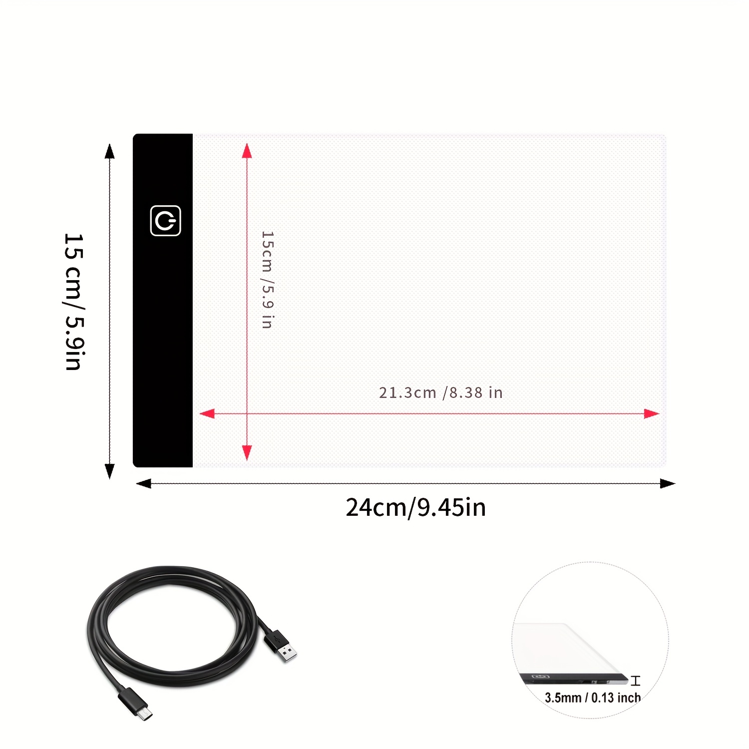 TEMU Portable A5 Led Tracing Pad Lamp With 8-level And Adjustable Brightness, Led Tracing Mat, Usb Powered Light Board, Suitable For Diamond Painting