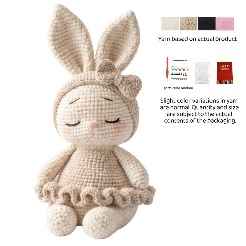 1set Animal Crochet Kit, Beginner Crochet Kit For Adults With Text Tutorials, Bunny Diy Knitting Kit, Cute Funny Spring And Decorative Ornaments, Birthday Valentine's Day Halloween And Christmas Gifts