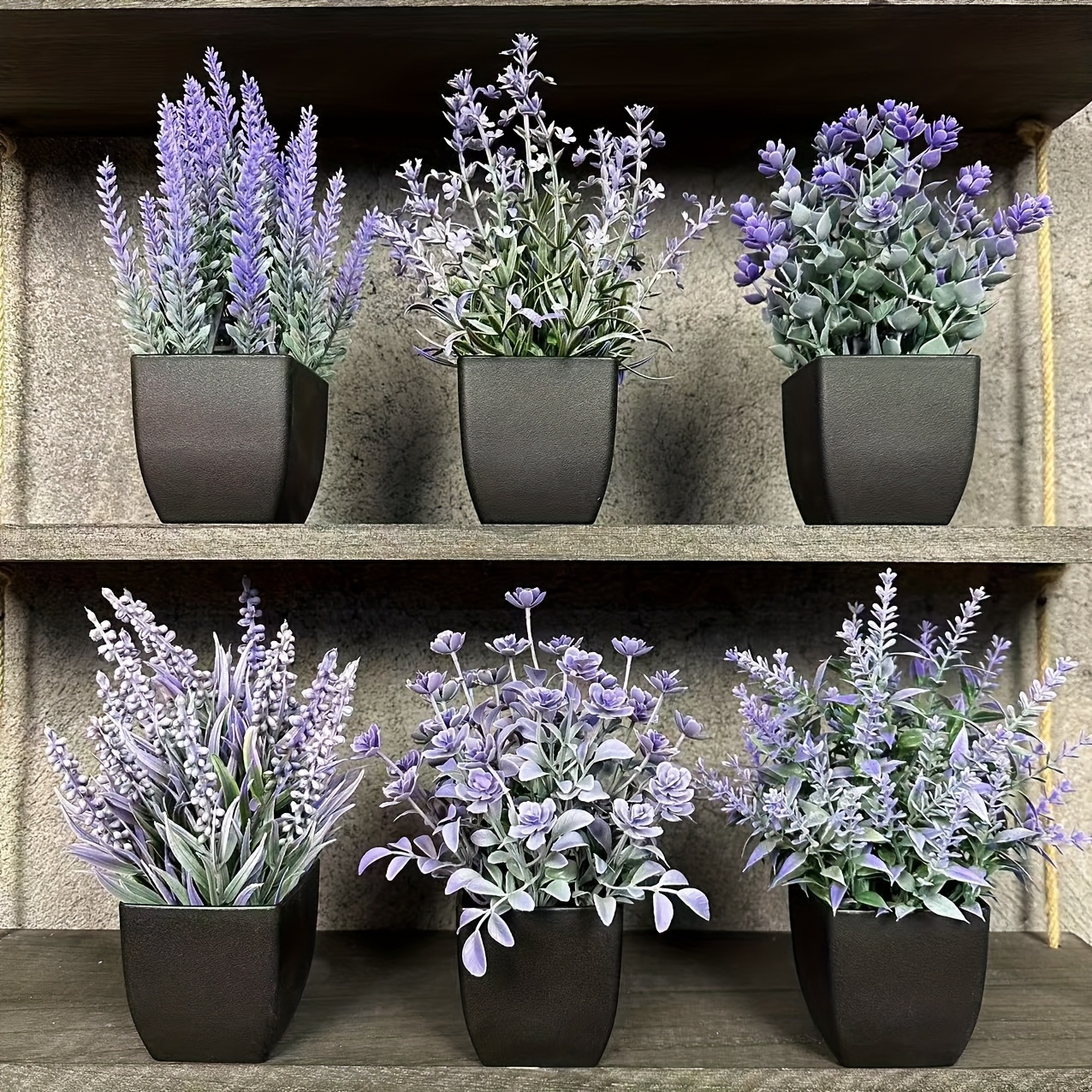 6pcs small artificial black flowerpot plants simulated - Temu