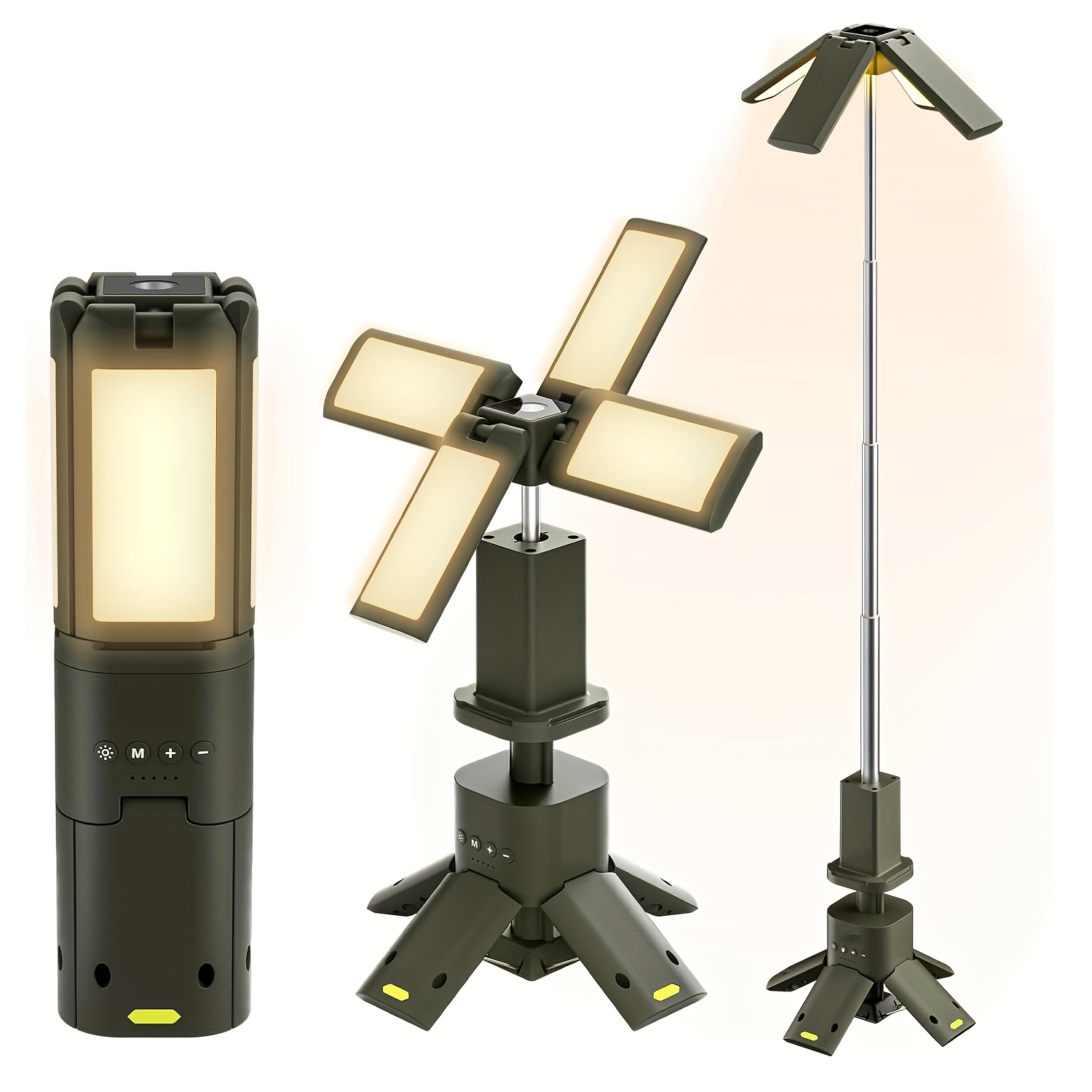 TEMU Camping Lantern, 14000mah Rechargeable Camping Lights With Portable Power Supply, Dimmable Magnetic Tent Lamps 6000 Lumen Outdoor Work Lighting For Hiking, Camping, Home Emergency