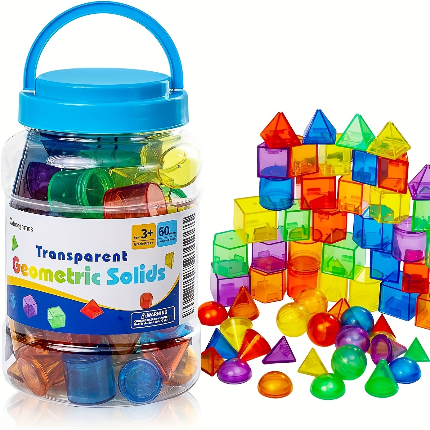 60pcs Transparent 3D Geometric Solids