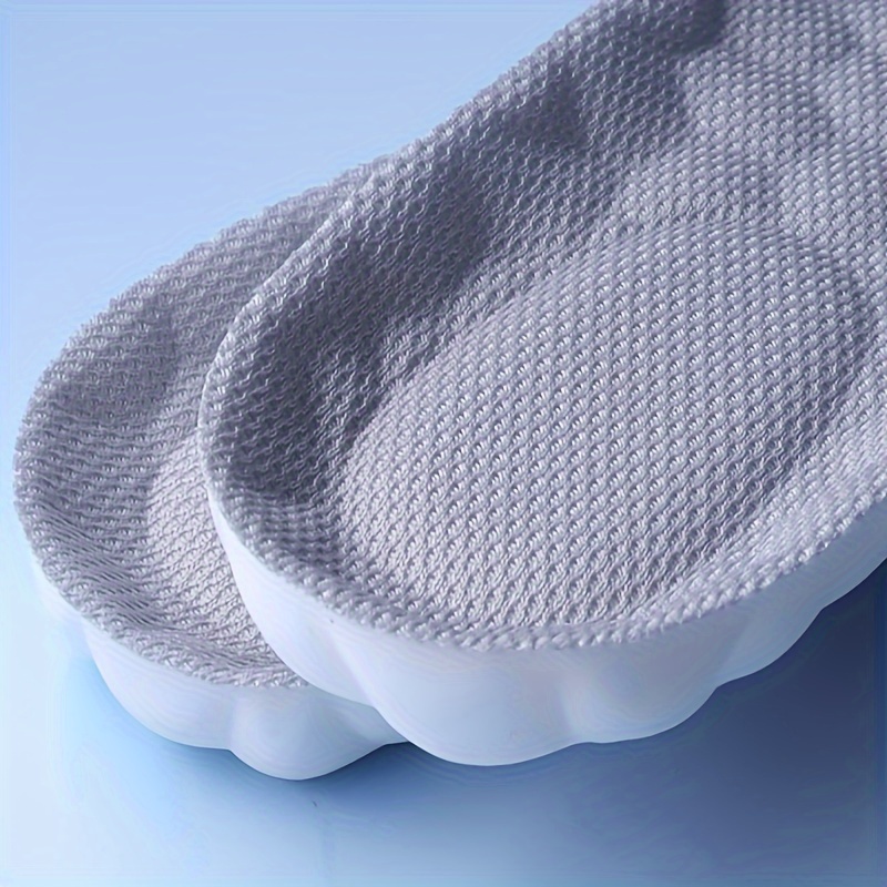 4pcs (2 Pairs) Of Double Cloud Soft And Stepped Sensation Men's And Women's Sweat-absorbing Breathable PU Running Training Comfortable Thickened Long-Term Standing Sports Shoes Insoles, Available In White And Black, for Free