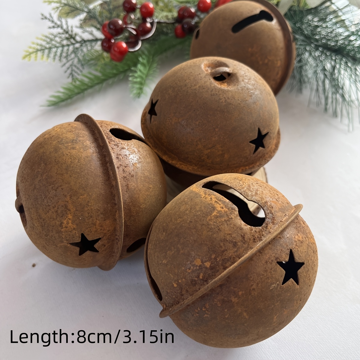 

4pcs, Christmas Decoration , Iron Products , Rusted 8cm Big , Christmas Decoration Pendants,