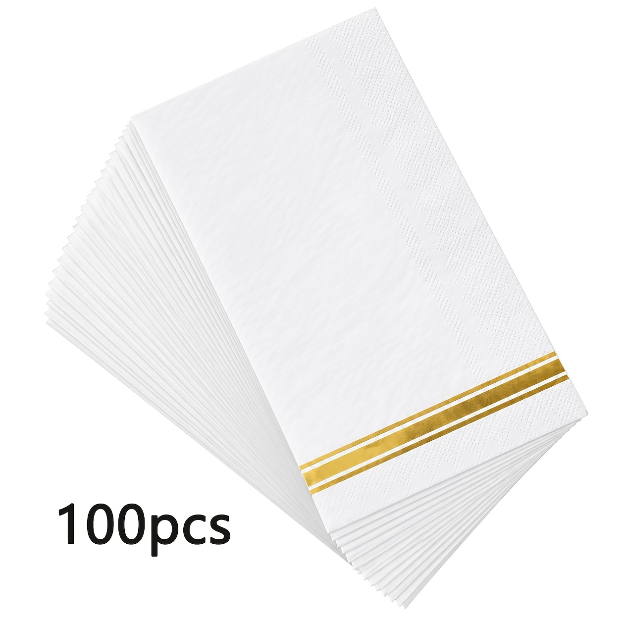 TEMU 100/60/40/20pcs Elegant Gold- Party Napkins, Disposable Napkins, Reception Decorative Napkins, Suitable For Wedding Receptions, Anniversaries,