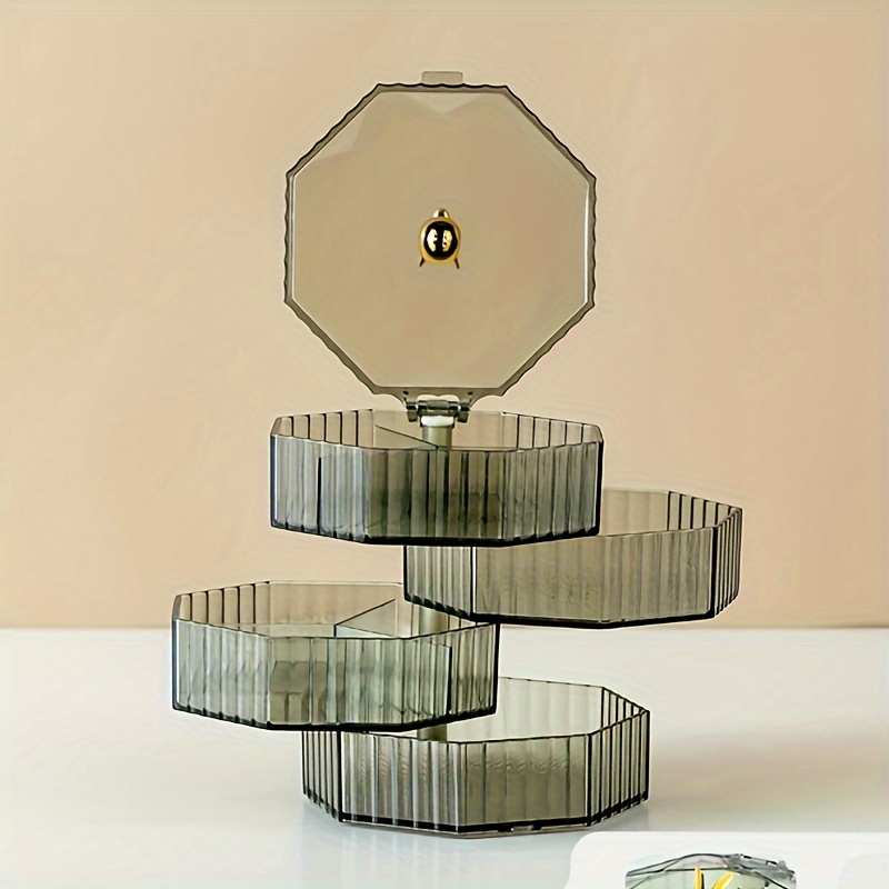 Rotary Jewelry Storage Box Exquisite Necklace Earring Golden Jewelry Handmade Jewelry Box Large Capacity