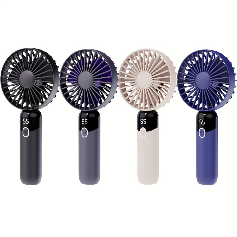 

1pc Mini Portable Usb Rechargeable Handheld Fan With 6 Speeds Perfect For Office, Outdoor, Travel, And Camping