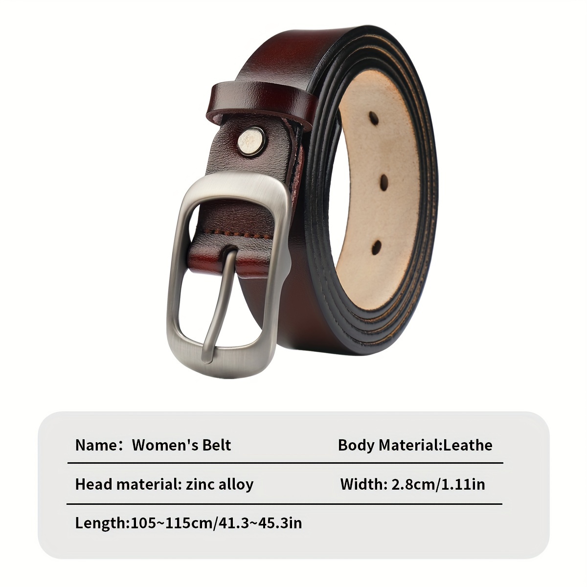 fashionable genuine leather belt versatile cowhide waist belt stylish pin   for jeans pants for women details 4