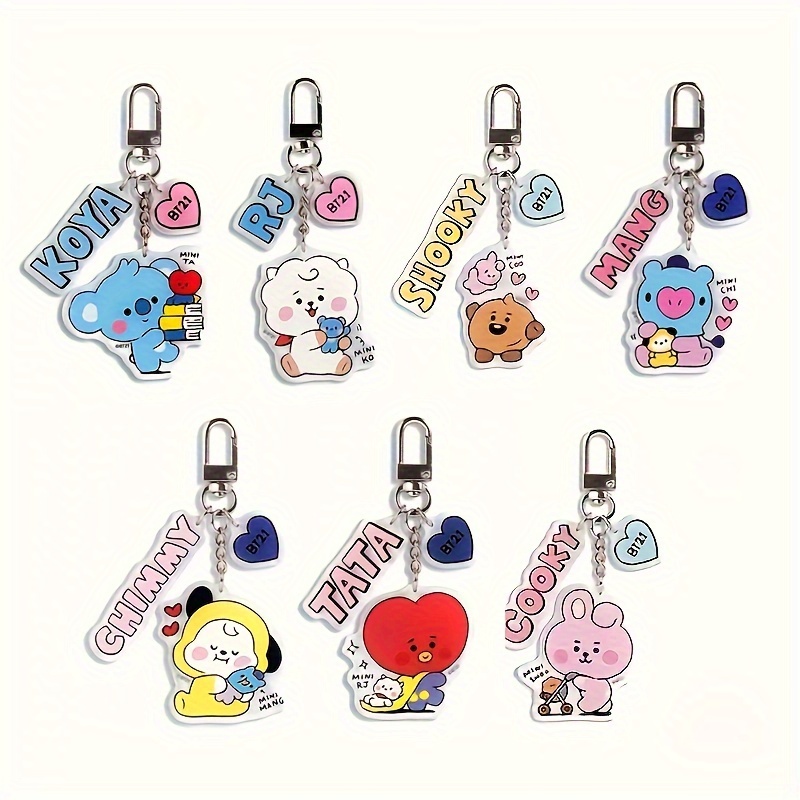 

Cartoon Character Acrylic Keychains, Double-sided, Cute Animal Design, Assorted Bag/backpack Charms, Phone Pendants, Earbud Case Accessories, Perfect For Women And Daily Use