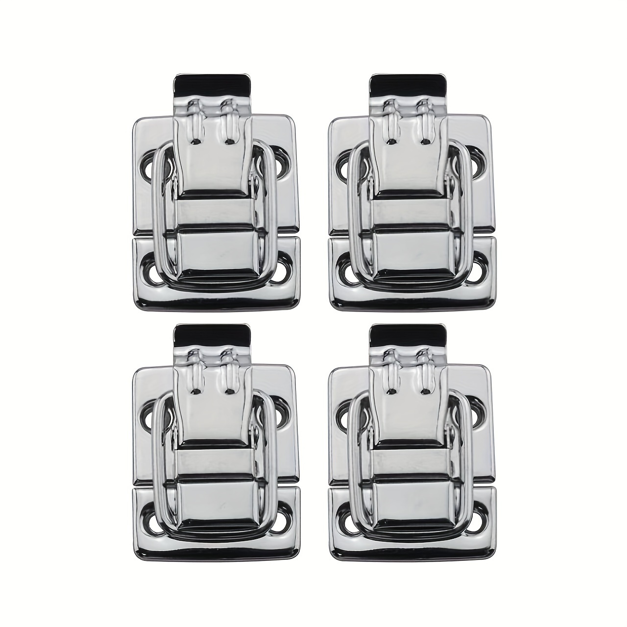 

4pcs Metal Toggle Hasp Latches, Polished , Compatible, For Jewelry Box, Gift Box, Wooden Case, Cabinet, Toolbox - Lock Clasp