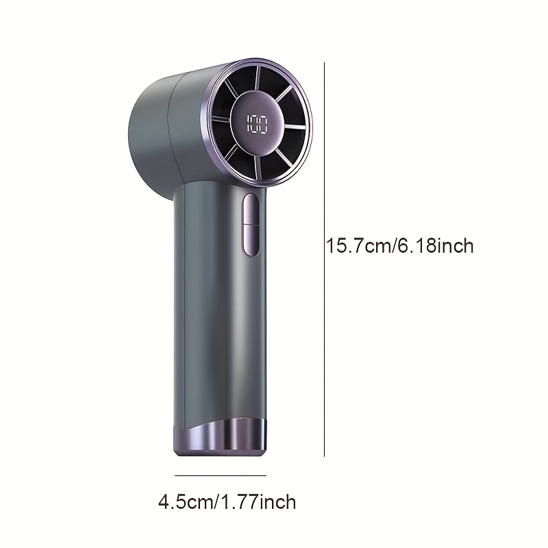 compact 5 speed usb rechargeable handheld fan with quiet powerful mini fan 3000mah battery type c lanyard outdoor home use gifts fan portable details 2